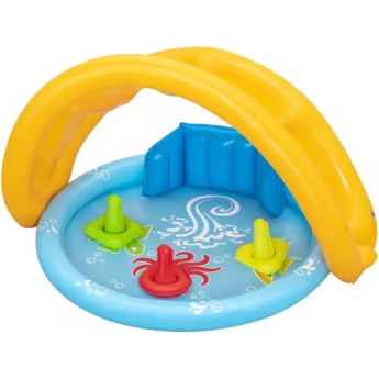 Детский надувной бассейн BESTWAY МОРСКАЯ РАКУШКА 115х89х76см с навесом, 45л, от 6 мес Детский надувной бассейн BESTWAY МОРСКАЯ РАКУШКА 115х89х76см с навесом, 45л, от 6 мес
